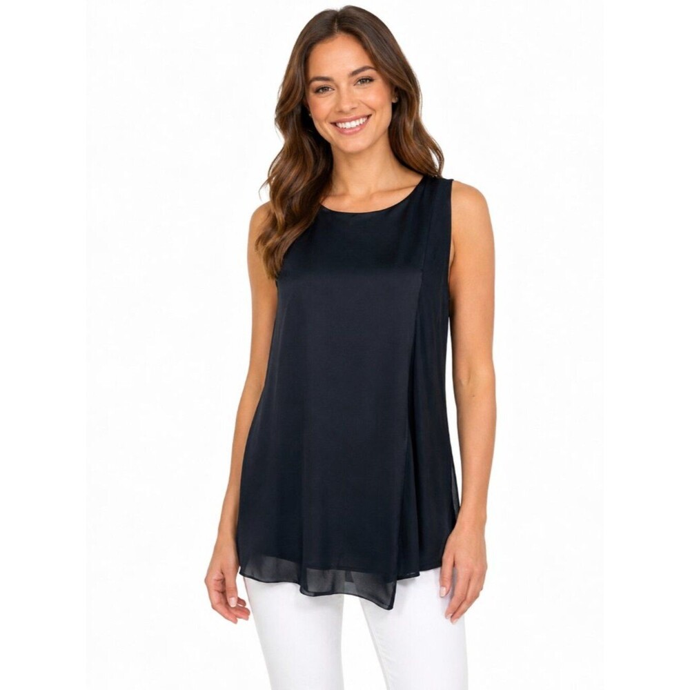 Banana Republic Black Sleeveless Top Size Medium Mixed Media LW